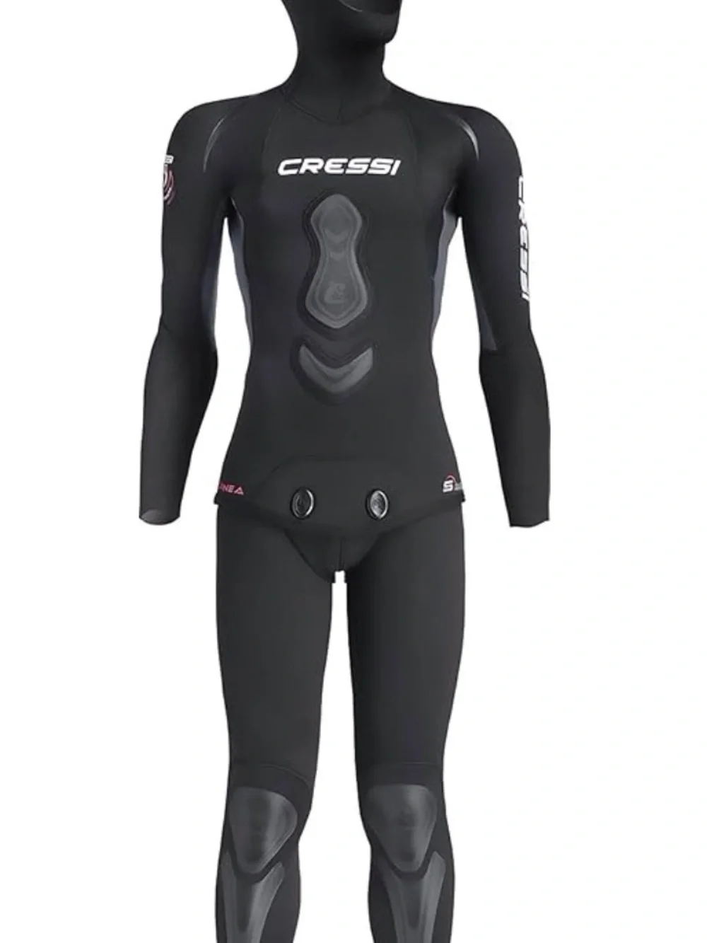 Cressi Unisex Black Hooded Apnea 2-Piece Freediving Wetsuit - Size XXL, 5mm